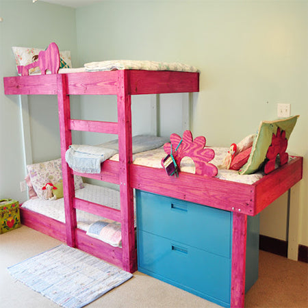 DIY 3-level bunk beds