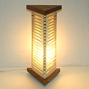 Lamp made using string and wood