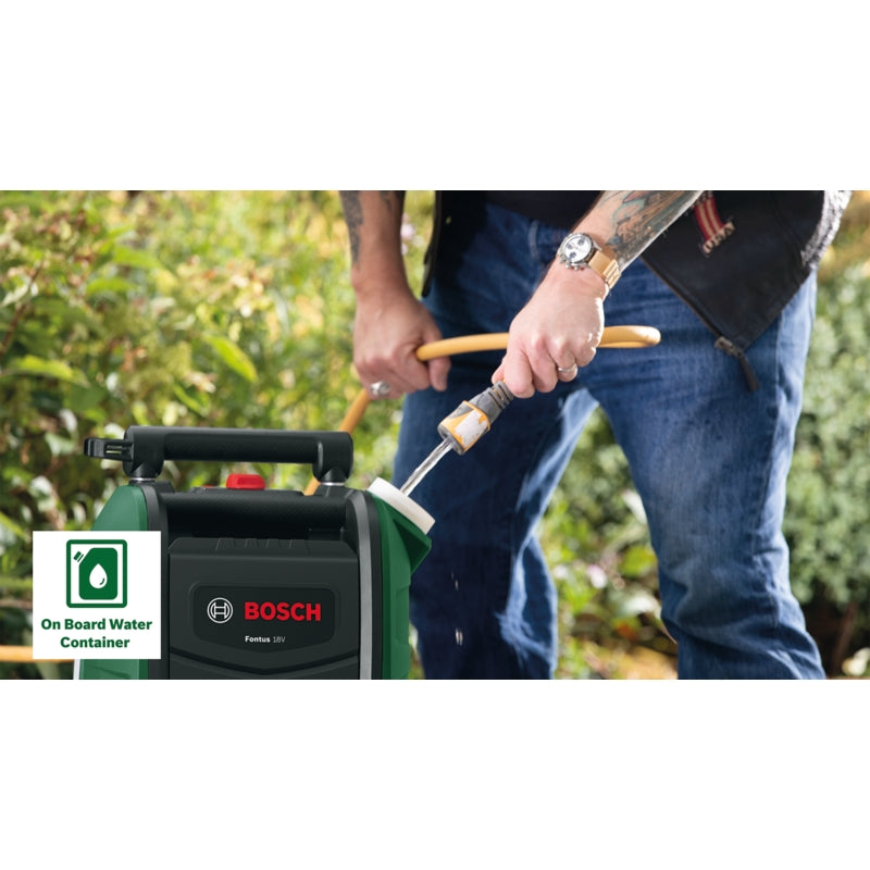 Bosch Fontus 18V Cordless Pressure Washer, 1 x 2.5Ah Battery Pack | 06008B6101