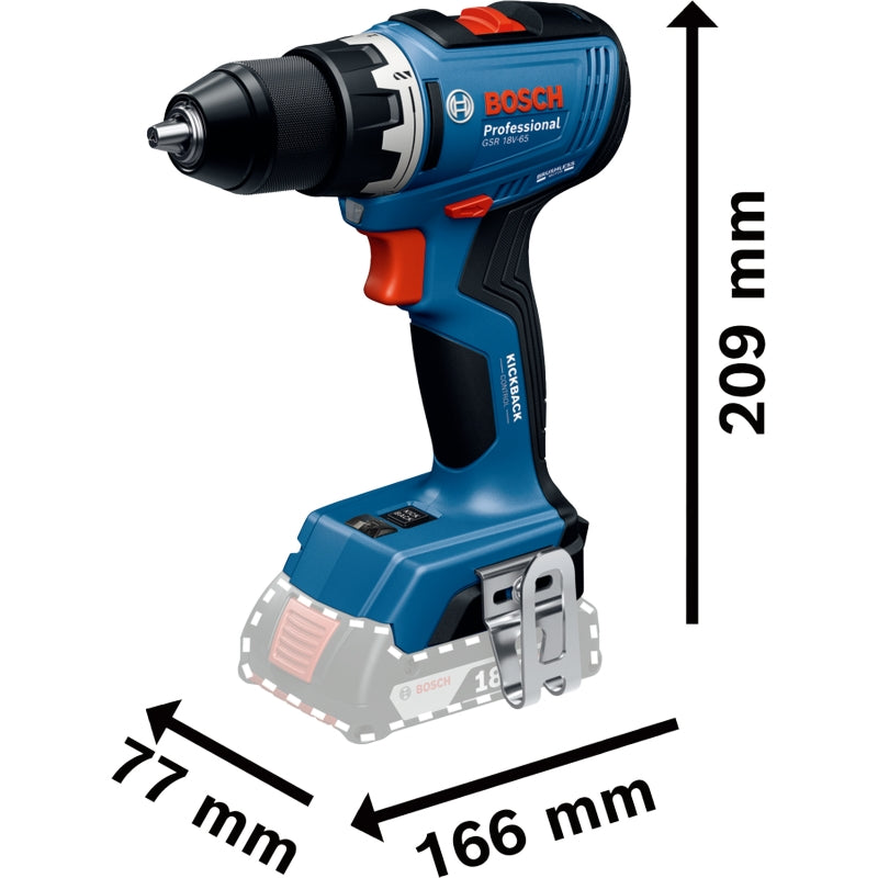 Bosch GSR 18V-65 Cordless Drill/Driver (Bare Tool) | 06019N3002