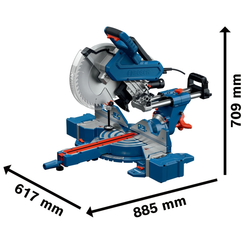 Bosch GCM 340-305 D Sliding Compound Mitre Saw 305mm, 1800W | 0601B600K0