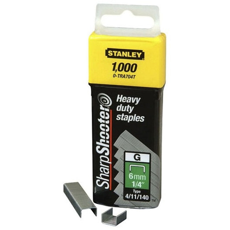 Stanley 1000/Pk Heavy Duty Staples 6mm, G-Type | 1-TRA704T