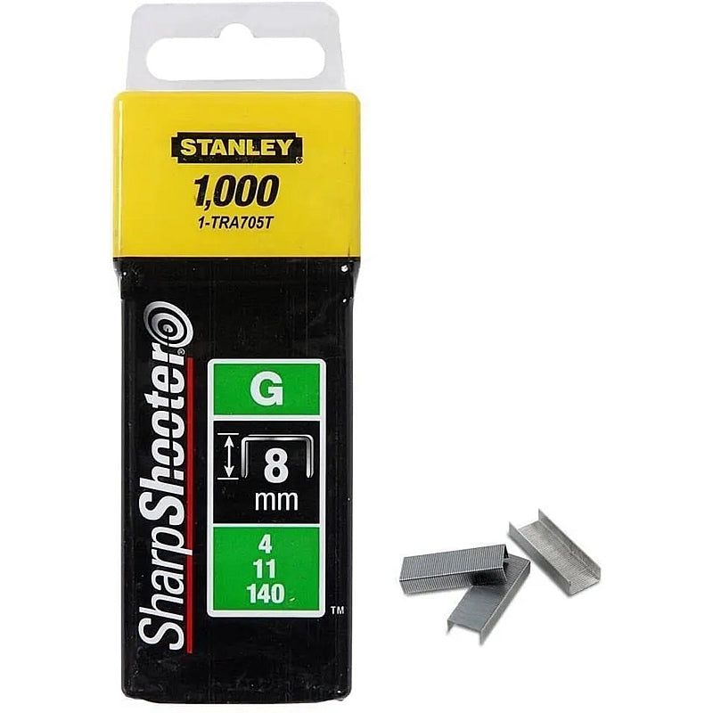 Stanley 1000/Pk Heavy Duty Staples 8mm, G-Type | 1-TRA705T