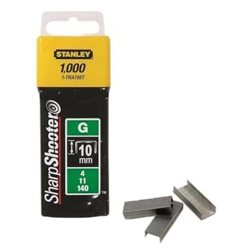 Stanley 1000/Pk Heavy Duty Staples 10mm, G-Type | 1-TRA706T