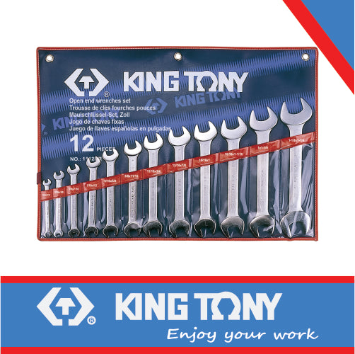 KING TONY WRENCH SET DOUBLE OPEN 12 PCS | 1112SR