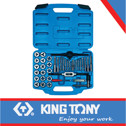 KING TONY 39 PIECE TAP & DIE SET SAE | 12939SQ1