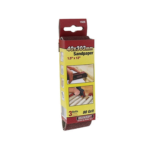 Milescraft - 3/Pk Sanding Belts 40 x 303mm - 80 Grit (SandDevil1.5) | 1608