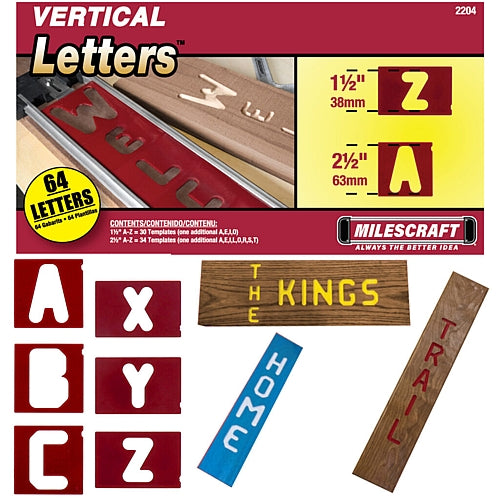 Milescraft - SignPro 1-1/2" & 2-1/2" Vertical Letter Template Set | 2204