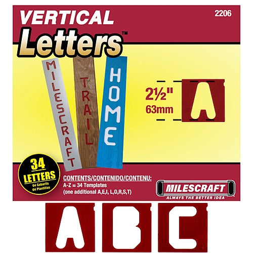 Milescraft - SignPro 2-1/2" Vertical Letter Template Set | 2206