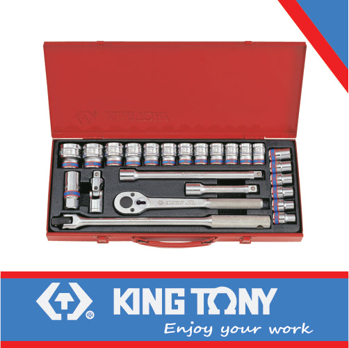 KING TONY SOCKET SET 24PC 1/2" 10 32MM 12P | 4032MR