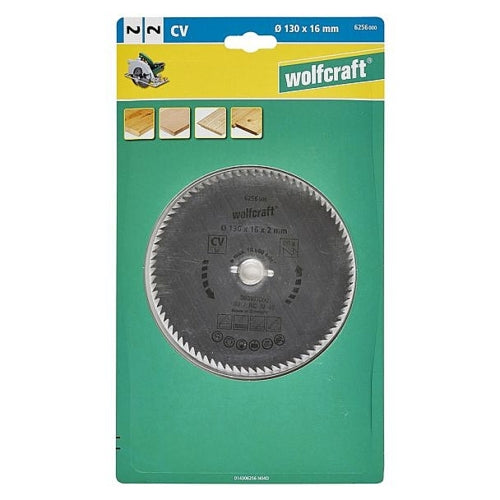 Wolfcraft 1 Cr-V Steel Circular Saw Blade, D130MM X B16MM X K2.0MM - T80 | 6256000