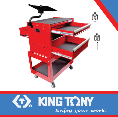 KING TONY TOOL TROLLEY REVERSIBLE DRAWS BALL BEARING | 87442 3B