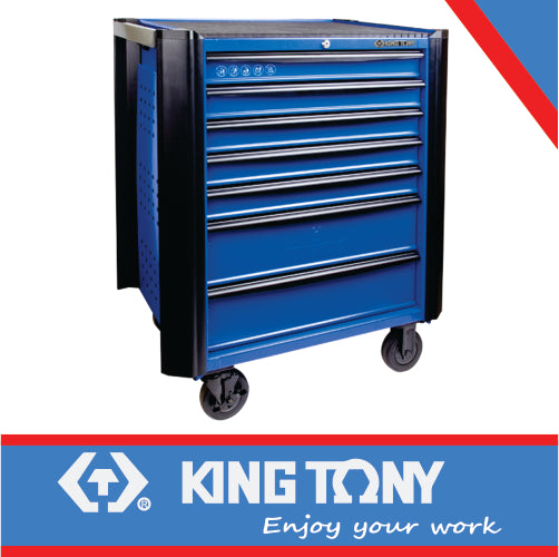 KING TONY TOOL TROLLEY 7 DRAW BALL BEARING SLIDES | 87634 7B B