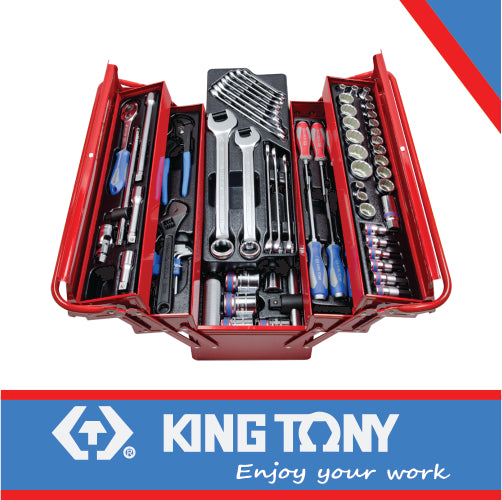 KING TONY TOOL BOX DIESEL MECHANIC 1/2" AND 3/4" 77PC | 908 077CR