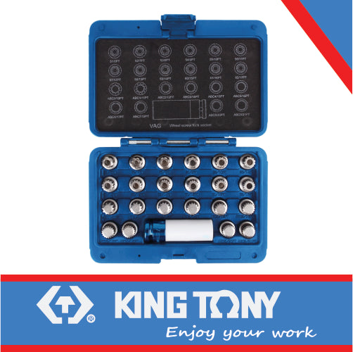 KING TONY WHEEL LOCK SCREW SOCKET SET VW | 9BW0123