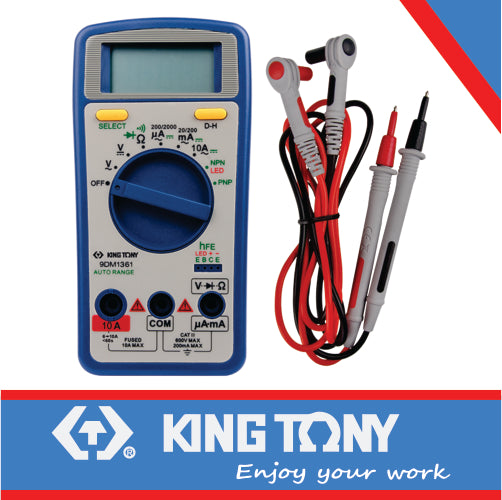 KING TONY MULTIMETER DIGITAL 10AMP 600V | 9DM1361