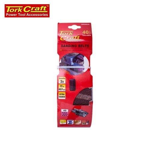Sanding Belt 75 X 457mm 40Grit 2/Pack