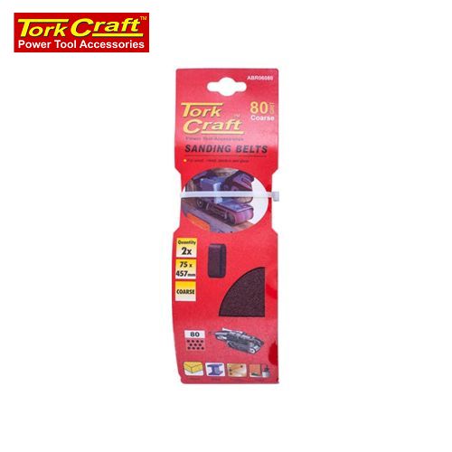 Sanding Belt 75 X 457mm 80Grit 2/Pack