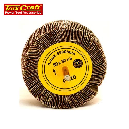 Flap Wheel 80 X 30 X 6mm Shaft 120 Grit Per Each (7 Per Box)
