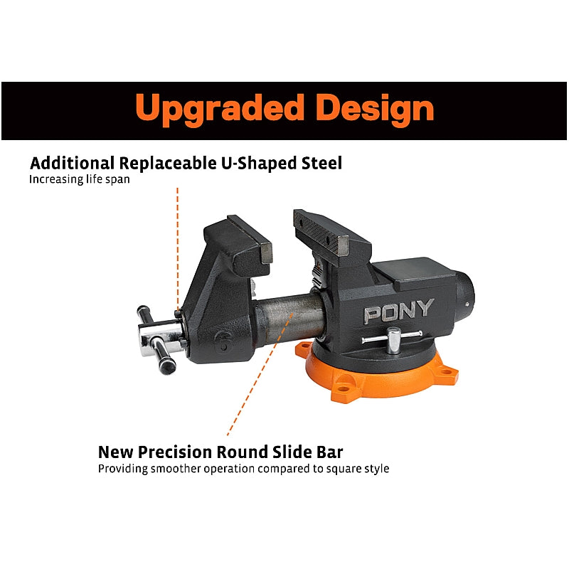 Pony 6" Heavy Duty Workshop Swivel Base Bench Vice (150mm) | AC29160