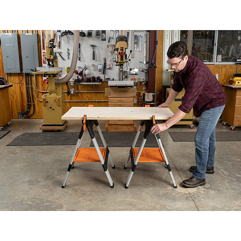 Pony 2-Piece Multi-Functional Clamping Sawhorses with Accessories | AC60400