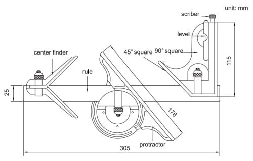 ACCUD Combination Square Set (817-180-02)