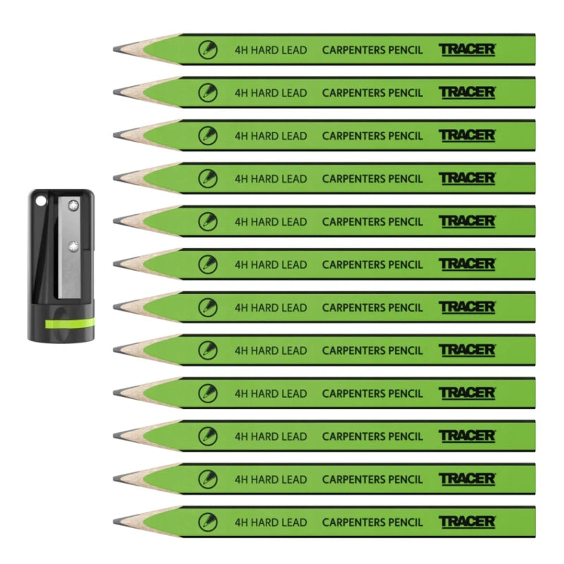 TRACER 12 Piece Carpenters Pencils with Sharpener | ACP1