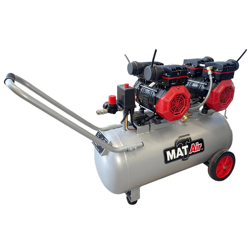 MatAir 50L Air Compressor, Silent & Oil-Free, 1.5kW/2HP, 220V/1P | AIR3020
