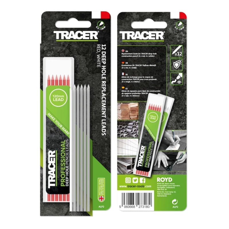 TRACER 12 Piece Red & White 2.8mm Leads | ALP2