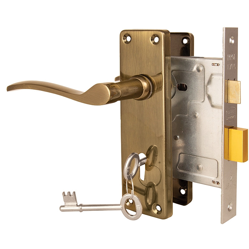 The Cabinet Shop Sapphire Lockset, Antique Bronze, 2 Lever | AWS2698