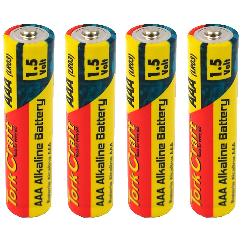 Tork Craft 4/Pk 1.5V AAA Alkaline Batteries, Shrink Wrap | BATLR03-4S