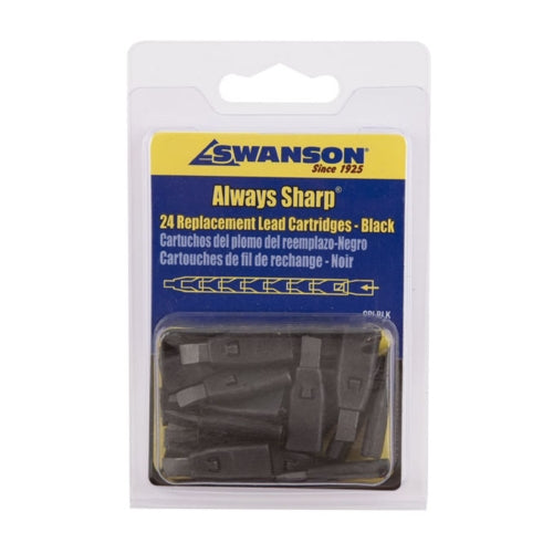 Swanson 24Pc Always Sharp Carpenter Pencil Tips, Black | CPLBLK