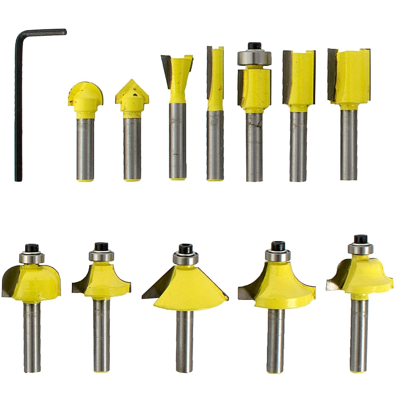 Tork Craft 12 Piece Router Bit Set, 1/4" Shank | DY012B PL