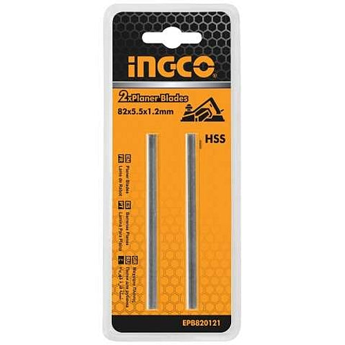 Ingco 2Pc HSS Planer Blades 82 x 5.5 x 1.2mm | EPB820121