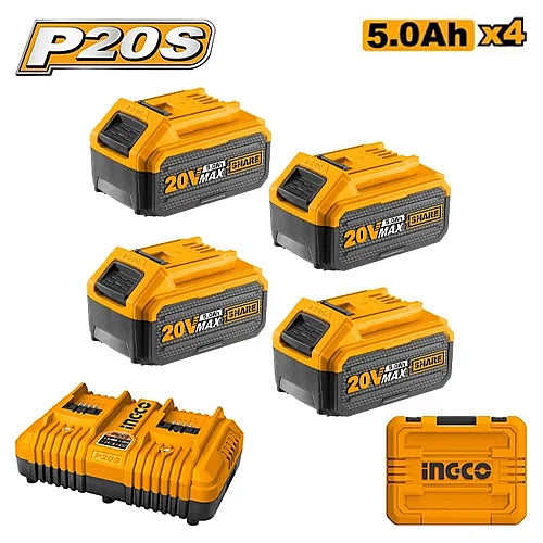 Ingoco 20V 5.0Ah Batteries & Dual Charger Kit | FBCLI20245