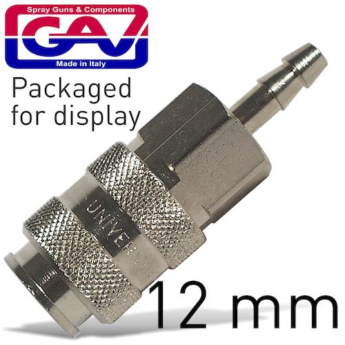Universal quick coupler w/12mm hose tail packaged(GAV UNI C4P)