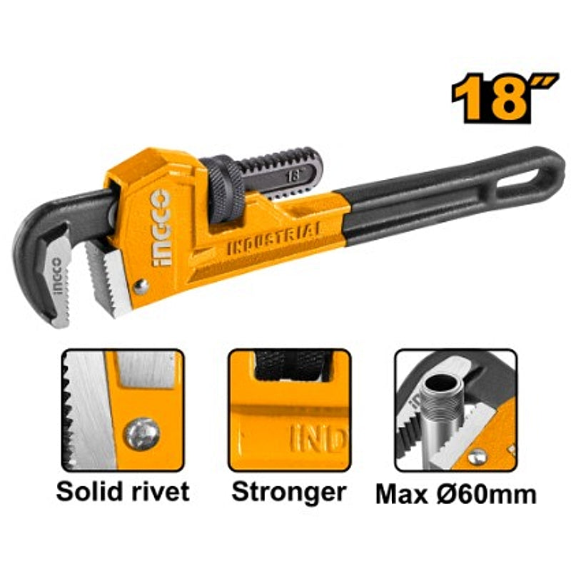 Ingco 18" Pipe Wrench, 450mm | HPW0818