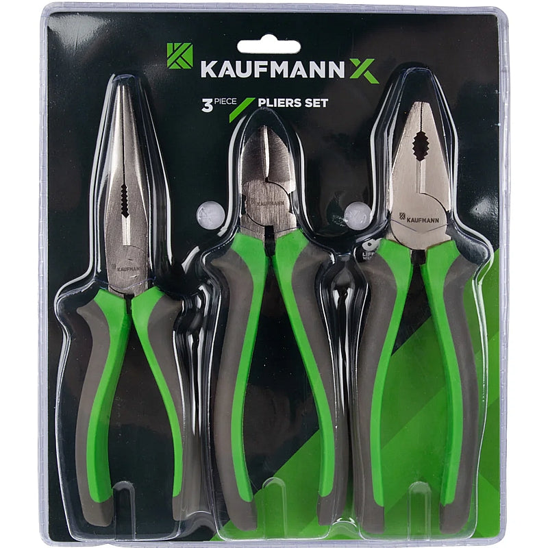 Kaufmann X 3 Piece Pliers Set, Soft Handle | HW0440300