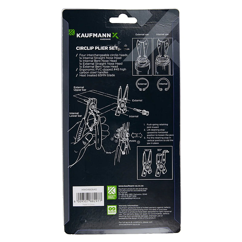 Kaufmann X HD Circlip Plier Set with 4 Heads | HW0460640