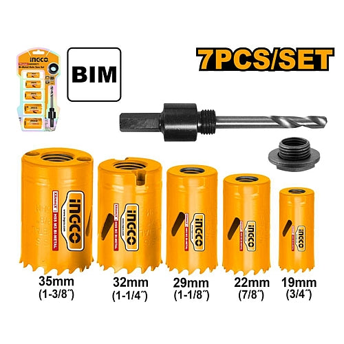 Ingco 7Pc Bi-Metal Hole Saw Set | AKH0071