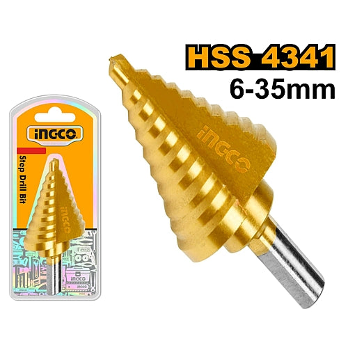 Ingco HSS Step Drill Bit, 6-35mm (4341) | AKSDS63503