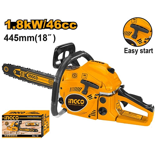 Ingco Gasoline 46cc Chain Saw 445mm (18") | GCS5451811