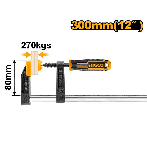 Ingco F-Clamp 80 x 300mm | HFC020802