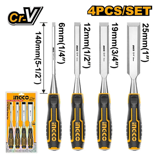 Ingco 4Pc Wood Chisel Set | HKTWC0401