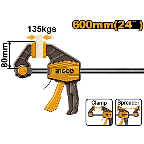 Ingco Quick Bar Clamp 80 x 600mm | HQBC24802