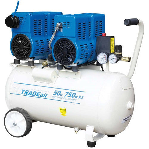 TRADEair 50L Silent Oil Free Compressor Direct Drive 2HP - 7Bar