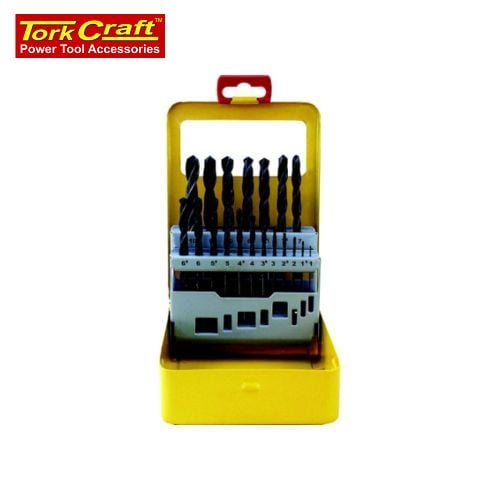 Drill Bit Set 19Pce Roll Forged Metal Case