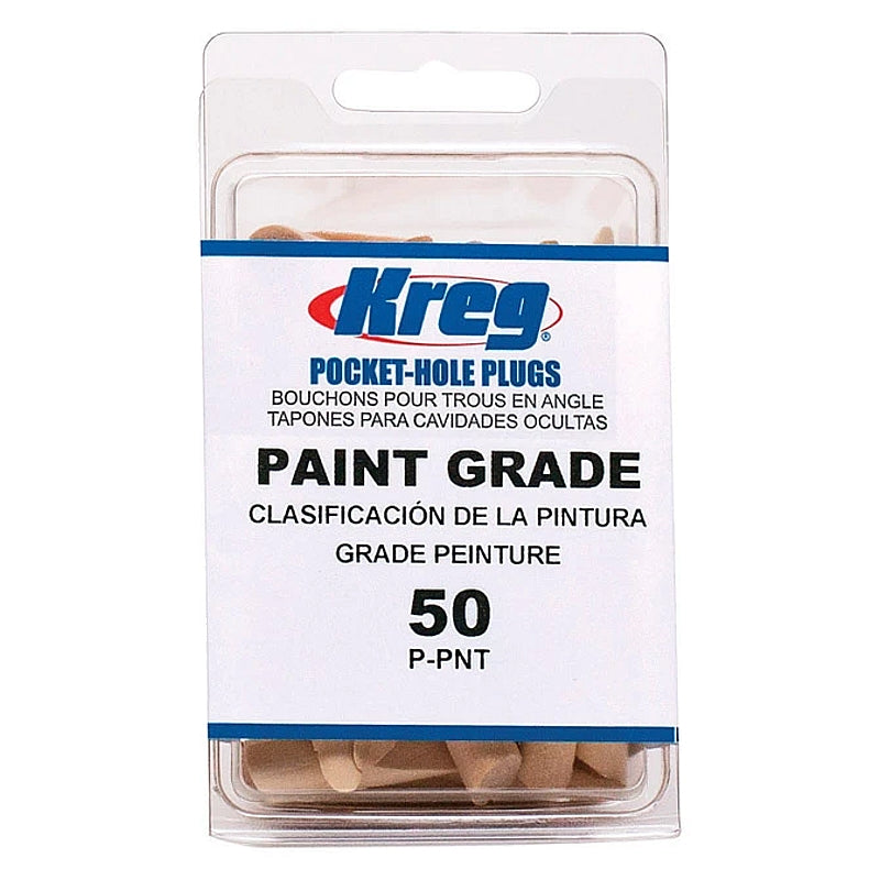 Kreg 50/Pk Paint Grade Pocket-Hole Plugs, Solid Wood | P-PNT