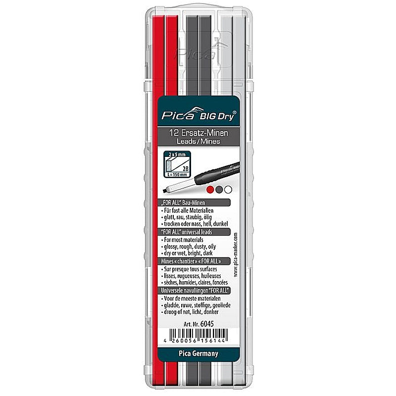 Pica Big Dry 12Pc For All Universal Refill Leads | 6045