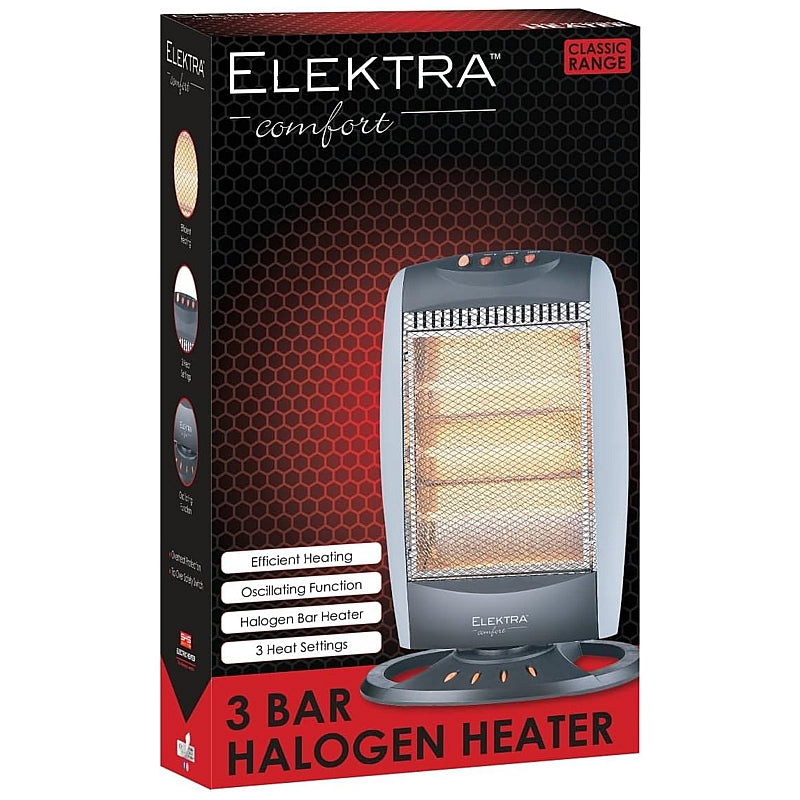 Elektra Comfort Halogen 3-Bar Heater, 400/800/1200W | SEL-2604